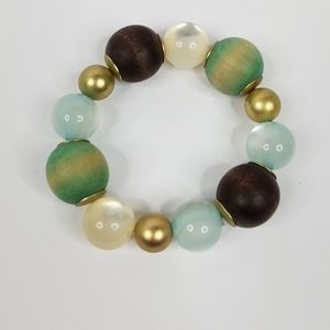 BEADED BRACELET ▪ Elastic Wood & acrylic beads